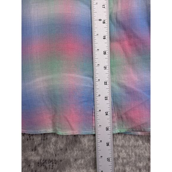 Forte Forte Top 1 / Small Womens Colorful Plaid Boxy Cotton Woven Button Shirt - Picture 6 of 8